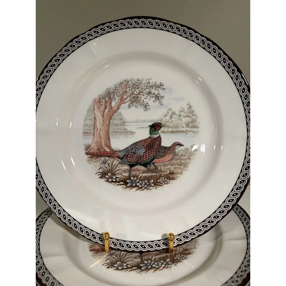 Set of 4 LEGEND British Heritage Earthenware Fall Pheasant 10 1/2